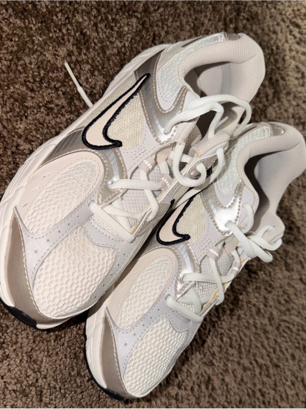 Nike Men’s Athletic Sneakers in White with Black Swoosh